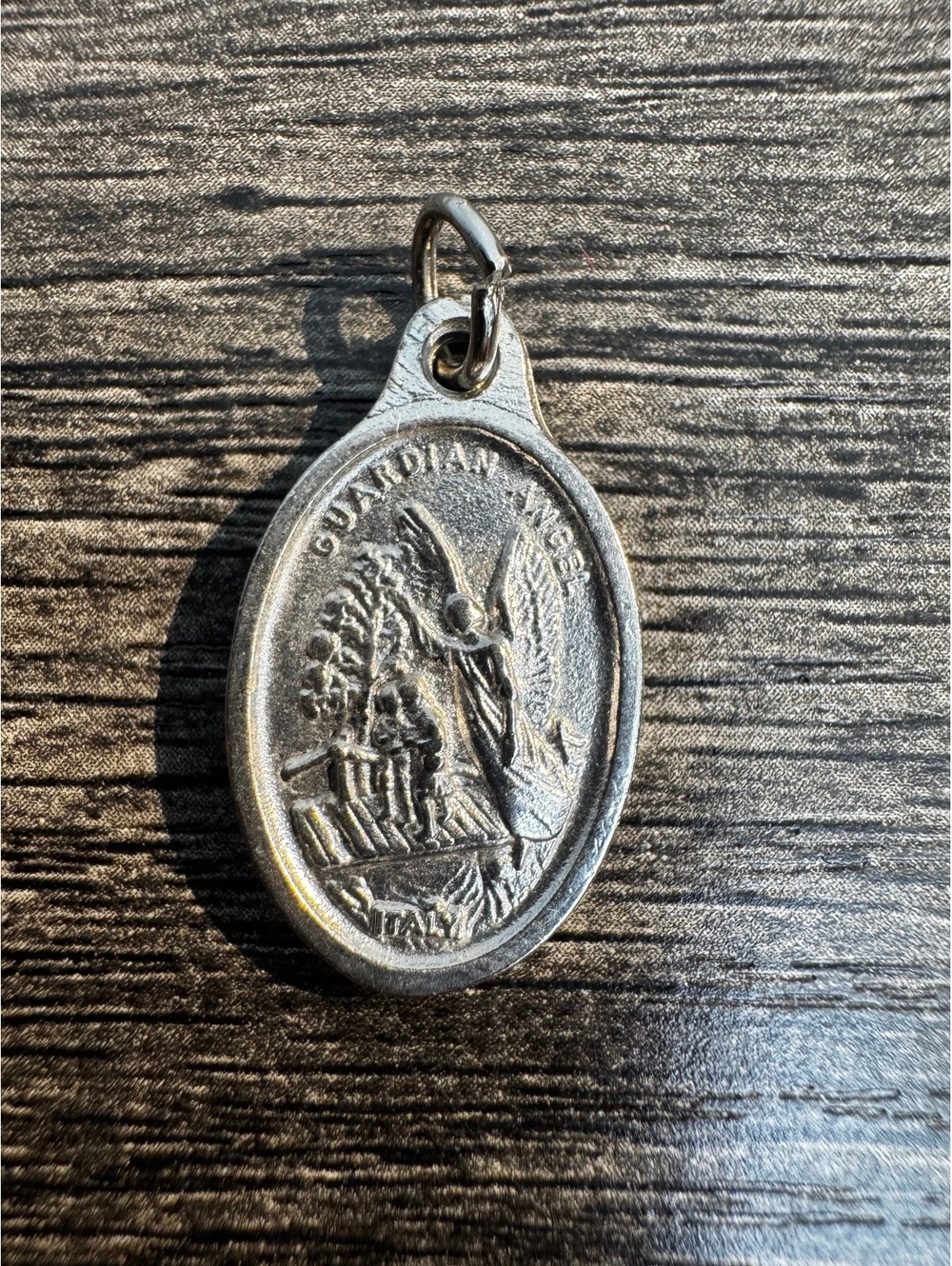 St Michael Guardian Angel Medal Pendant Italy Double Sided Catholic Charm